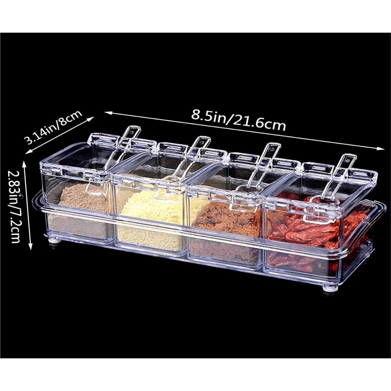 Boîte d'assaisonnement transparente, Pot à condiments, épices scellé, récipient, Gadget d'organisation de cuisine avec couvercle 1 pièce Pour Spice