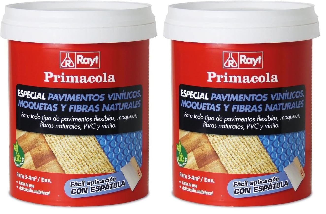 Colle sol PVC vinyle moquette acrylique Rayt Primacola C-15 fixation forte 2x1kg