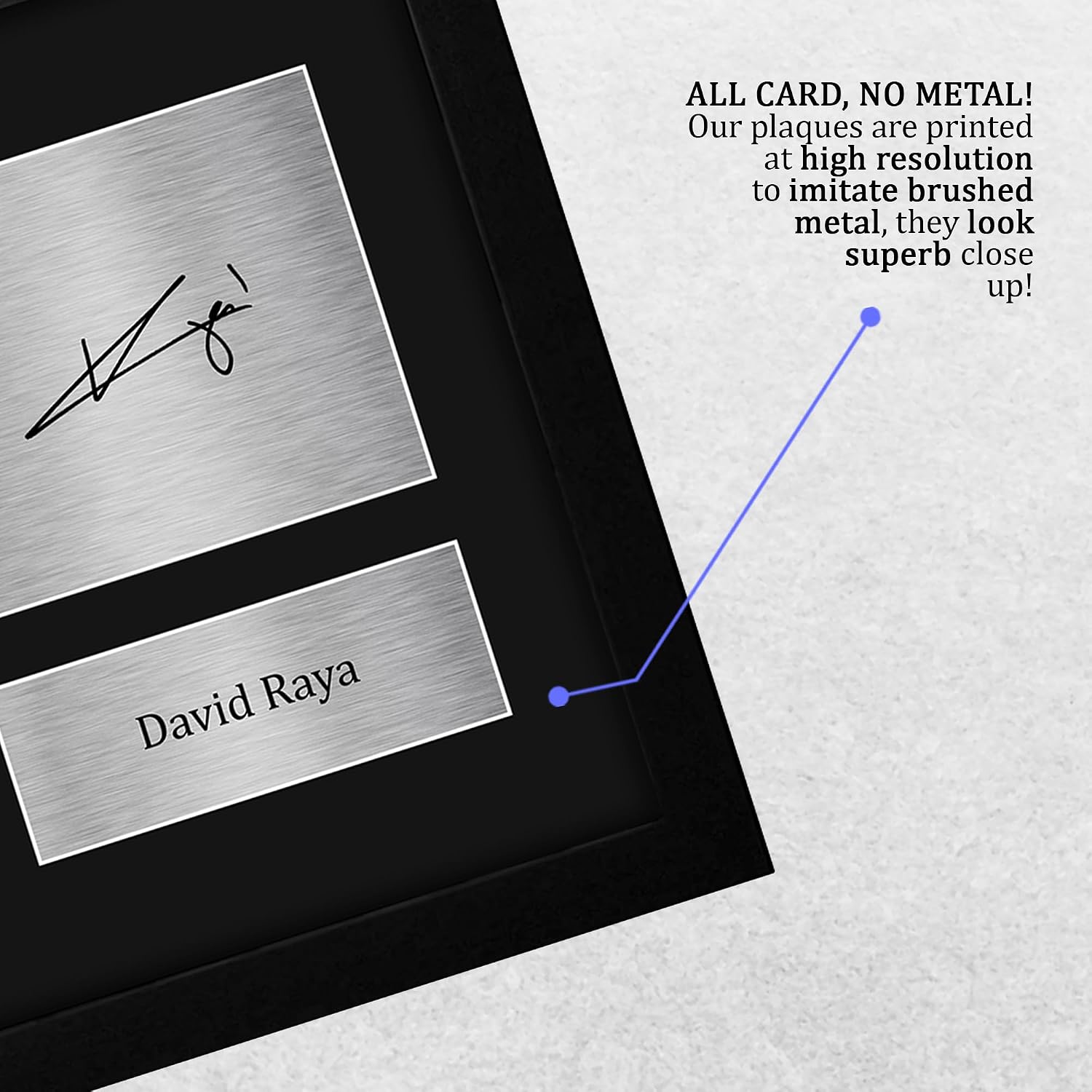 HWC Trading David Raya Arsenal Gifts Printed Signed Autograph Picture for Soccer Fans and Supporters - US Letter Framed (ID-007724)