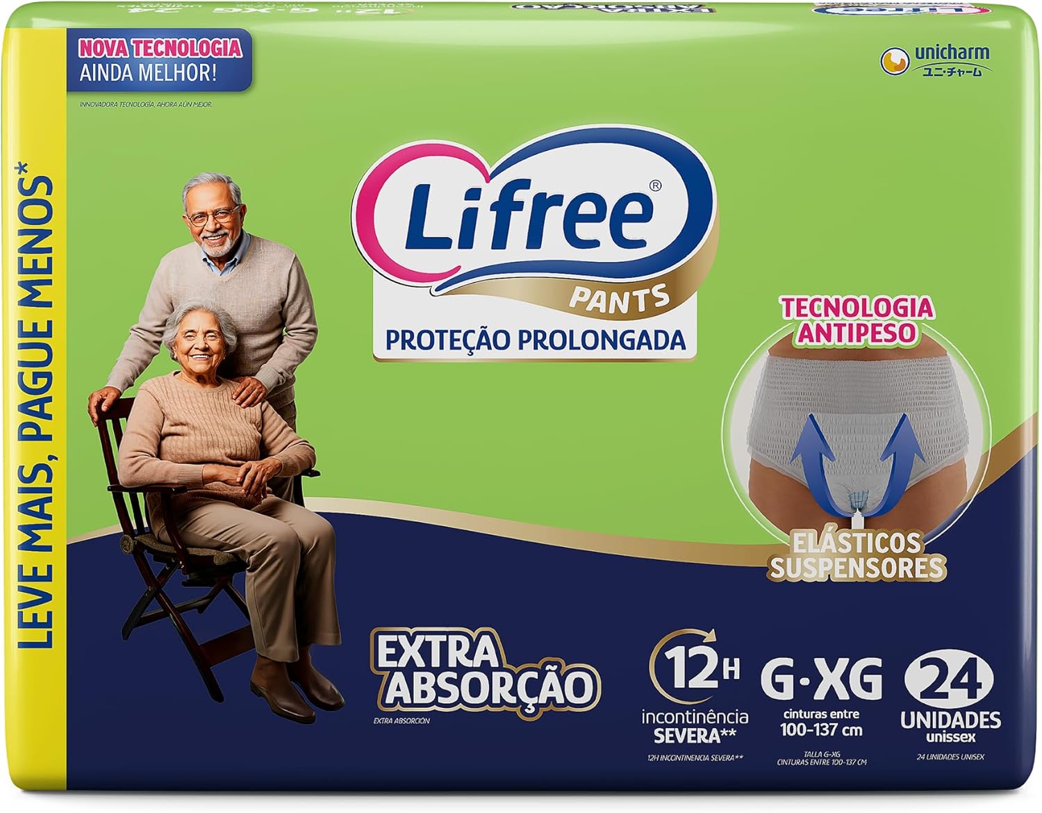 LIFREE FRALDA CALÇA EXTRA ABSORÇÃO HIPER G/XG2