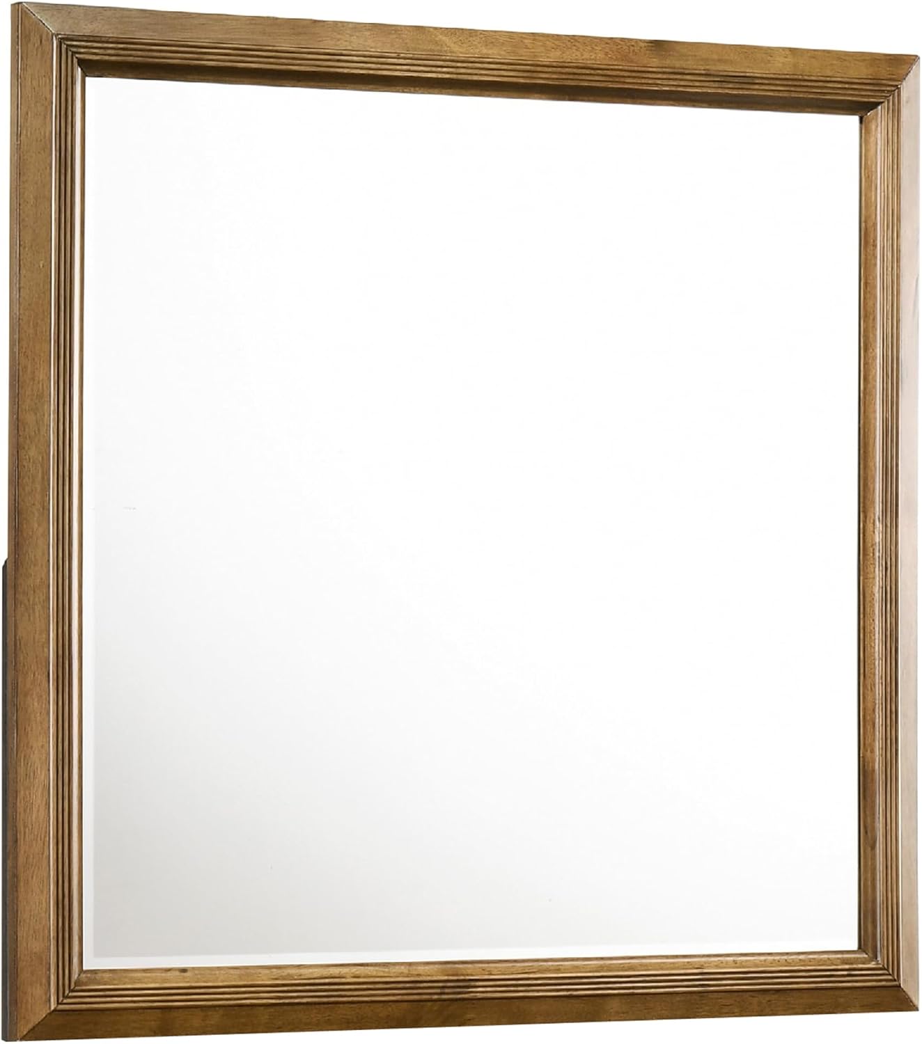 Benzara Tey Vanity Dresser Mirror, Honey Brown, Solid Rubberwood 39 Inch