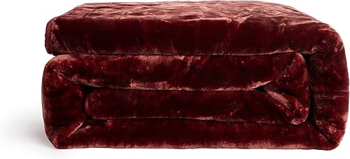 Vista 123 de Chezmoi Collection Manta pesada de una sola capa, 9 libras, estilo coreano, de visón Raschel, gruesa y sedosa, 26.46 oz/m², 85 x 95 pulgadas