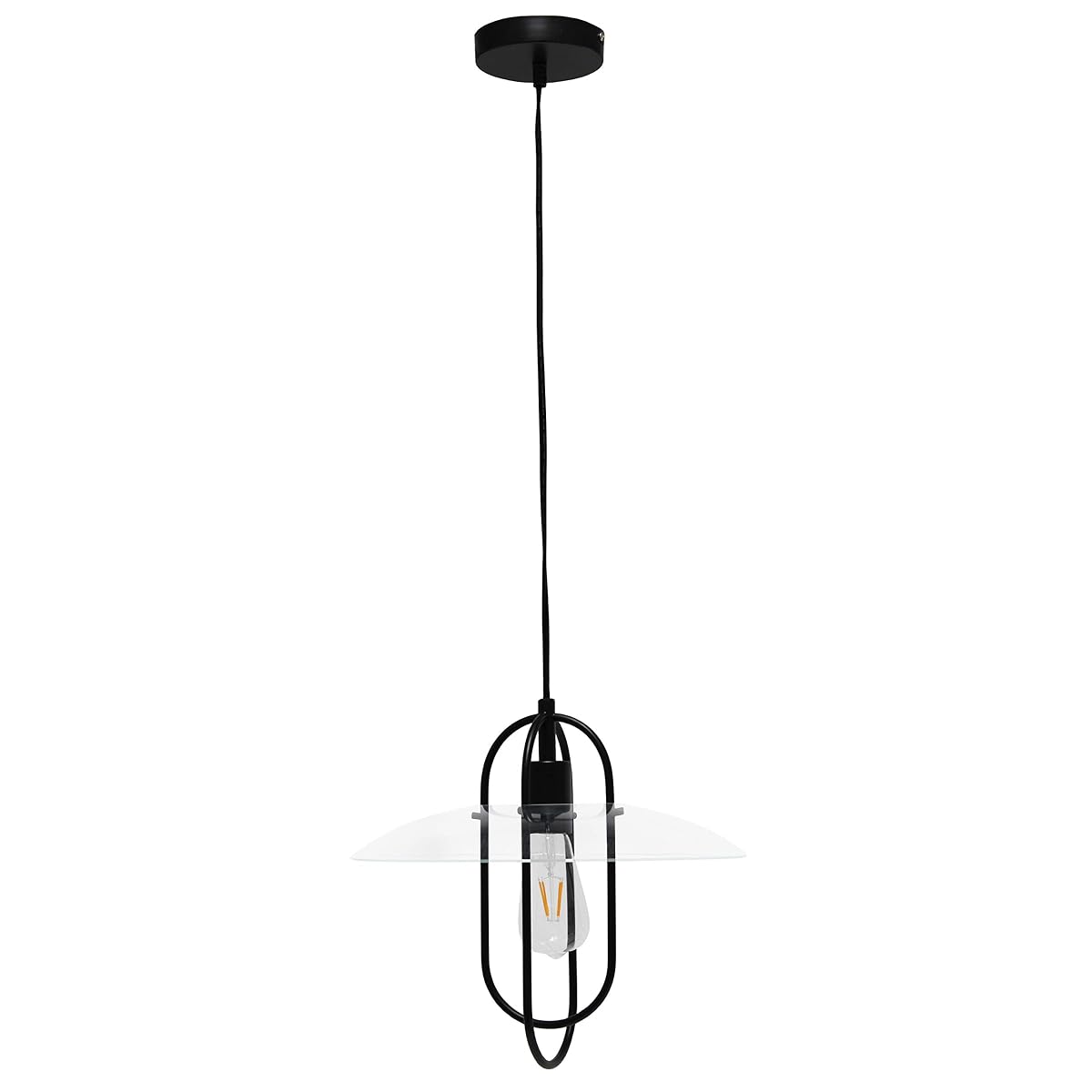 Simple Designs PT1008-BLK Modern Pendant Light, Black