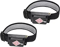 2 pulseiras antiestáticas, antiestática ESD, ajustável, sem fio, com pulseira sobressalente para reparo de eletrônicos de computador, azul escuro