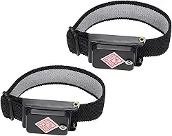 2 pulseiras antiestáticas, antiestática ESD, ajustável, sem fio, com pulseira sobressalente para reparo de eletrônicos de computador, azul escuro