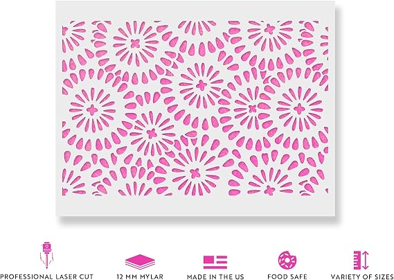 Chamomile Burst Pattern Wall Stencil - Easily Brighten Up Your Home - Accent Wall Stencil, Stencil Wall Ideas, Chamomile Stencil, Wall Stencil