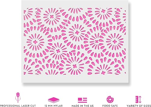 Chamomile Burst Pattern Wall Stencil - Easily Brighten Up Your Home - Accent Wall Stencil, Stencil Wall Ideas, Chamomile Stencil, Wall Stencil