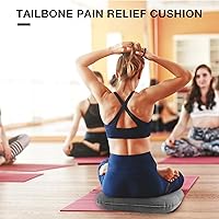 Vista 5 de Leinuosen 1 cojín inflable de asiento de 18.1 x 15.7 x 4.7 pulgadas, almohada de elevación portátil con forma de dona, almohada de hemorroides