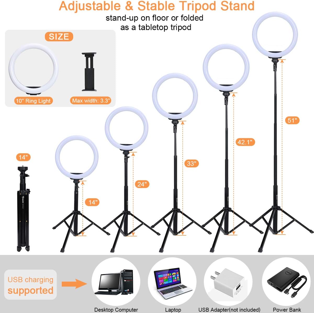 Bеѕt Rеvіеw Endurax 10'' Selfie Ring Light with Stand 51'' and Phone Holder , Dimmable LED Circle Light Ringlight for Video Recording/ Streaming