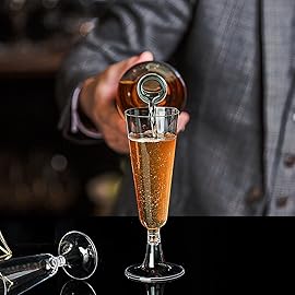SUREHOME Plastic Champagne Flutes Disposable Champagne Glasses 20 Pack 5 Oz Clear Plastic Mimosa Glasses Acrylic Wedding Toasting Cups for New Years Eve Party Supplies 2026 Christmas Bar Cocktail Cups