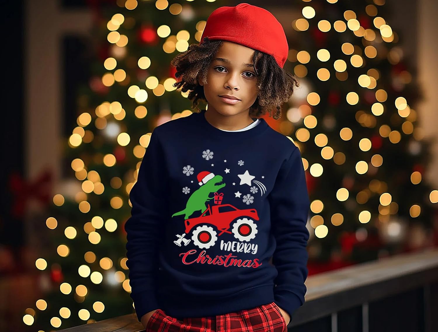 Toddler Boys Christmas Sweatshirt Kids Santa Dinosaur Penguin Shirt Xmas Pullover Sweater Long Sleeve Tops 1-7T