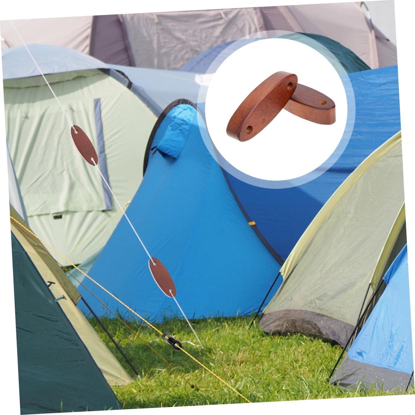 2Pcs Wooden Tent Rope Tensioner Adjustable 8mm Cord Sturdy Camping Buckles for Outdoor Activities Suitable for Tarp Hiking and Backpacking