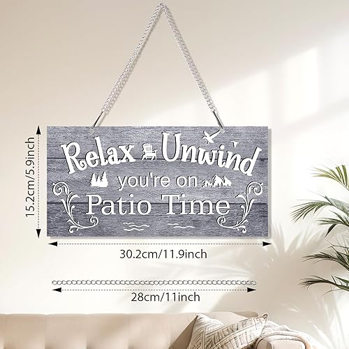 Vista 16 de Hotop Letrero de metal para patio al aire libre, decoración para patio trasero, porche, arte de pared, balcón, glorieta, accesorios para decoración