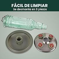 Vista 5 de Alimentador para colibrí Avant Garden, en vidrio verde antiguo, Beige