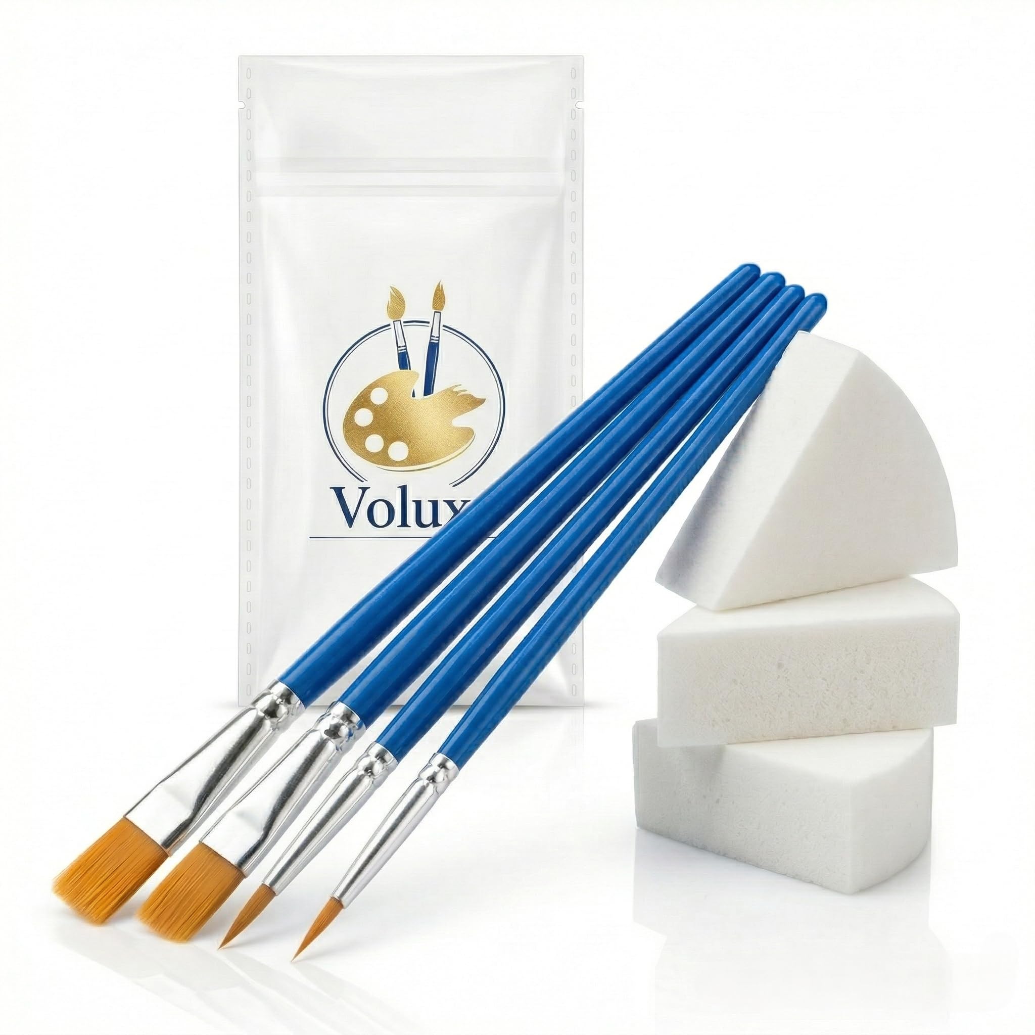 Acrylic Painting Brushes, Comfortable Grip Body Paint Brushes Set with Sponges Paint Brush Set for Body Face Art Painting