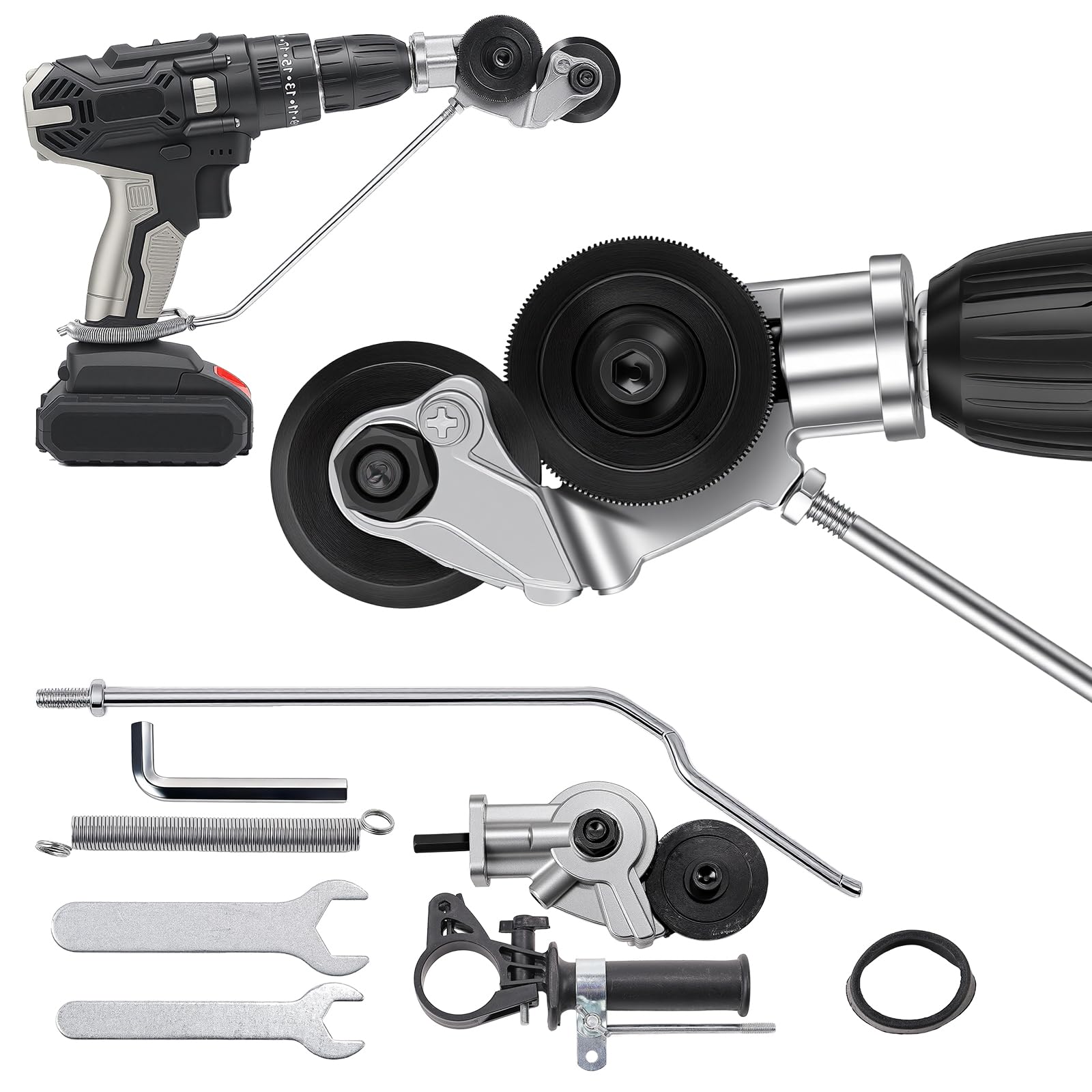 Sheet Metal Cutter Drill Attachment, Electric Drill Plate Cutter for Cutting Metal - Easily Cuts Iron, Steel, Copper, Aluminum, Tin & More - Professional Metal Adapter for DIY & Heavy Duty Projects