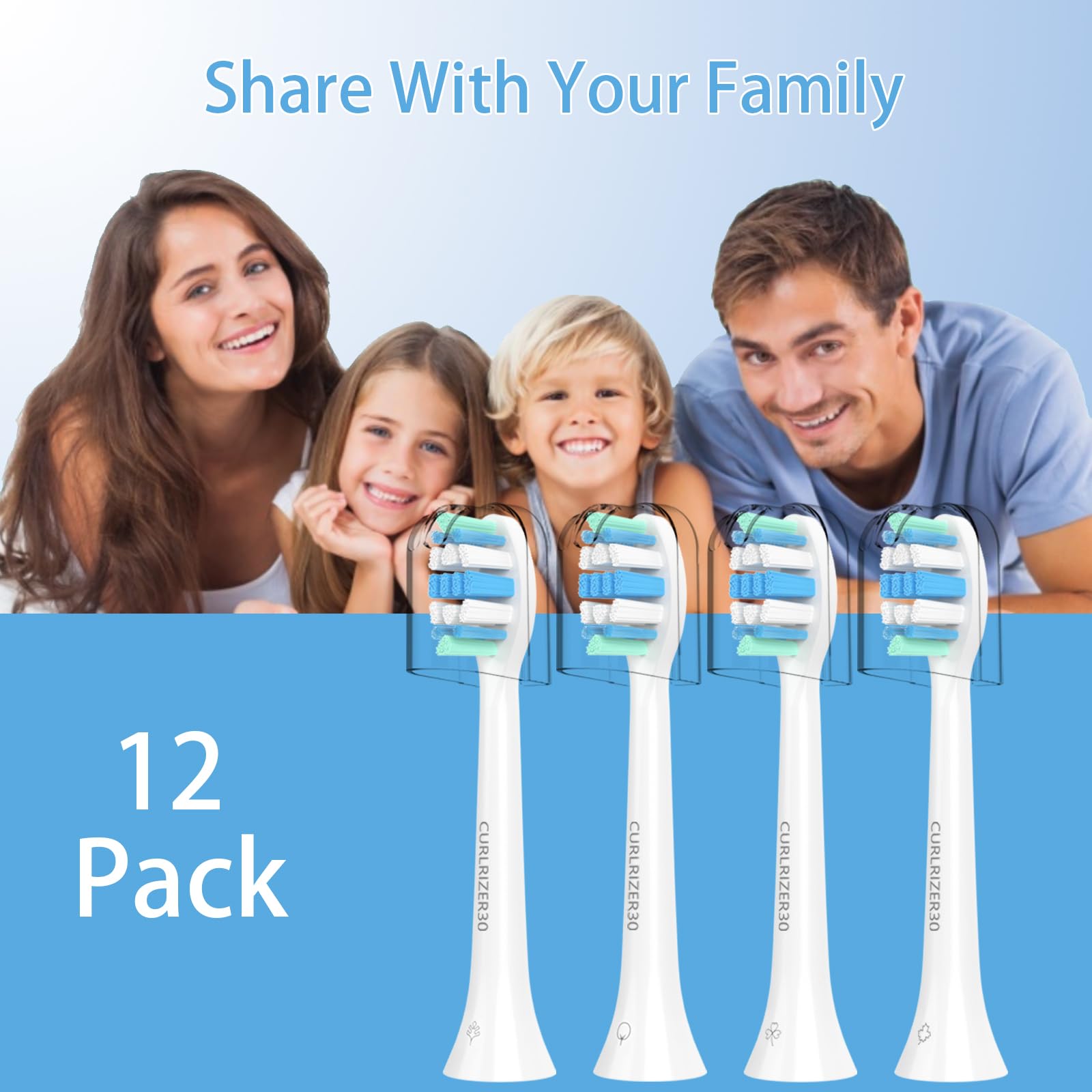 Cabezales de repuesto para cepillos de dientes Philips Sonicare, cabezal de cepillo de repuesto eléctrico compatible con cepillos de dientes eléctricos Phillips Sonicare, 12 unidades