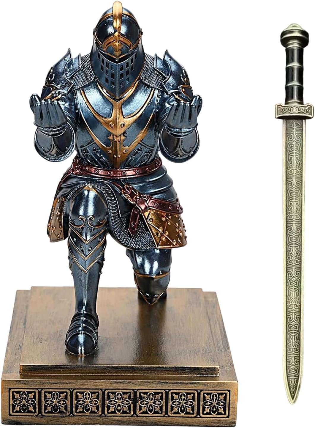 フォウンテンペンホルダー | エステティックな鉛筆クレヨンスタンド - 騎士の置物 | 鉛筆 画用紙 絵筆 デスク 教室 アトリエ