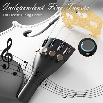 Violin 4/4 Full Size Kit, Beginner Violin for Adults, Complete Full Size Violins with Portable Case, Bow, Rosin, White Finish