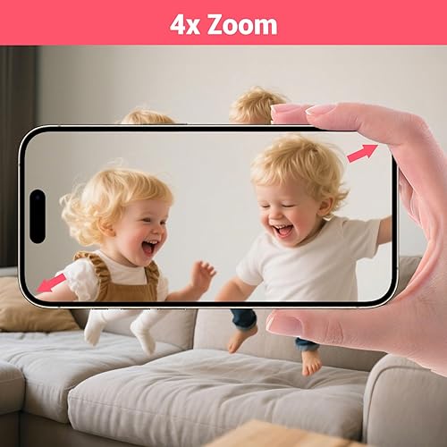 Miniatura 3 de Monitor de video para bebé con aplicación y pantalla 1080P, detección inteligente de llanto AI y detección de rostro, 8 canciones de cuna,