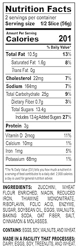 Miniatura 2 de NATURALLY DELICIOUS Pan de calabacín (paquete de 4) aperitivo de almuerzo de regreso a la escuela, barra de desayuno