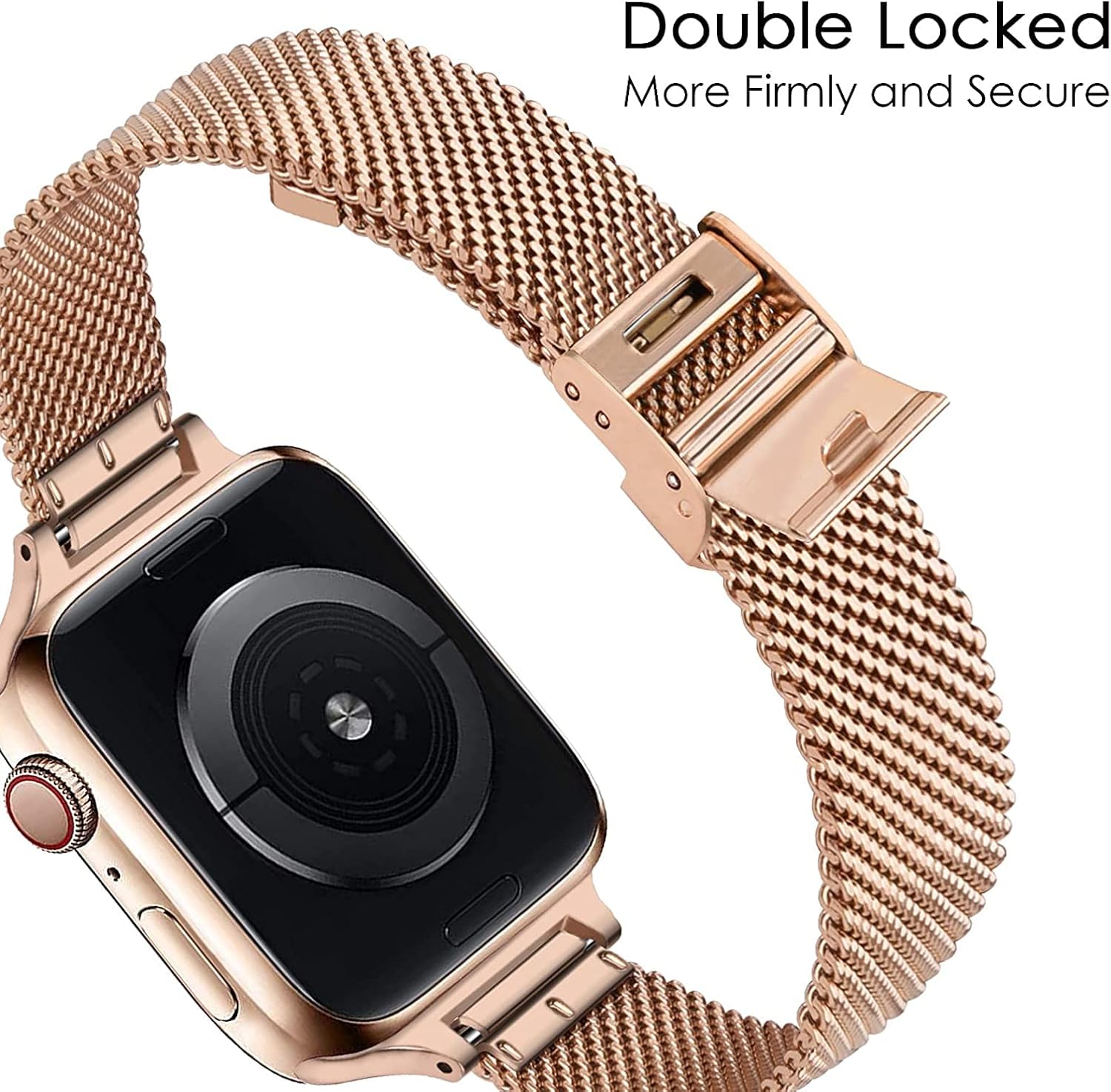 CAGOS 2 Pack Bands Compatible with Apple Watch Series 6/5/4 SE 40mm 44mm, [with Protector Cover], Thin Stainless Steel Metal Strap + Mesh Loop for iWatch Band Replacement Women Men