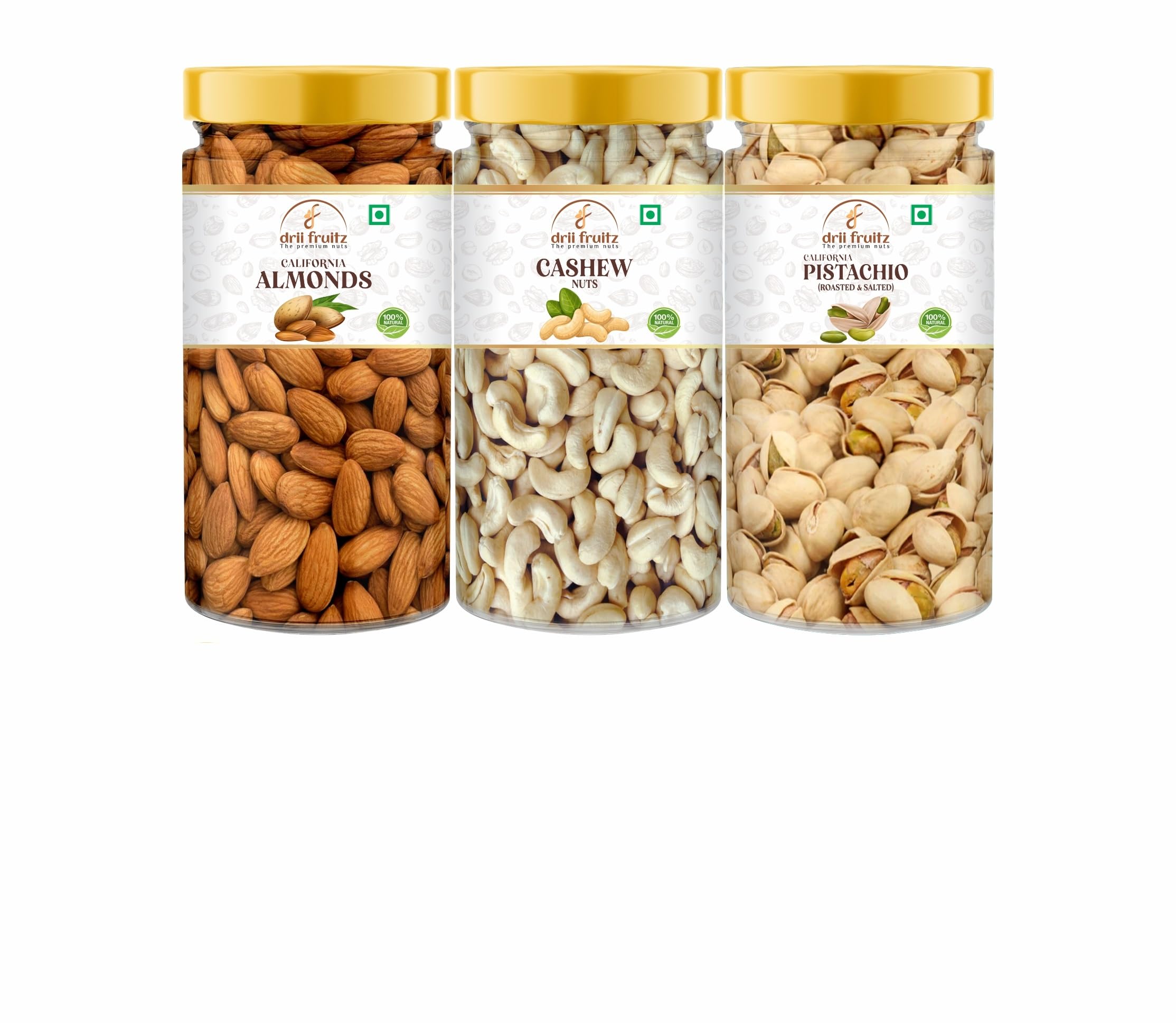 DRII FRUITZ Fresh and Healthy Raw Dry Fruits Combo Pack 450g (Almonds, Cashews & Pistachios) (3 x 150 g) (B0CV7S2Y2M) Amazon Price History, Amazon Price Tracker