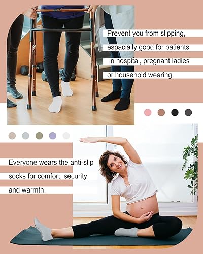 Miniatura 7 de 5 pares de calcetines de agarre para Pilates y yoga con agarre para mujer, calcetines deportivos antideslizantes para ballet, danza, entrenamiento,