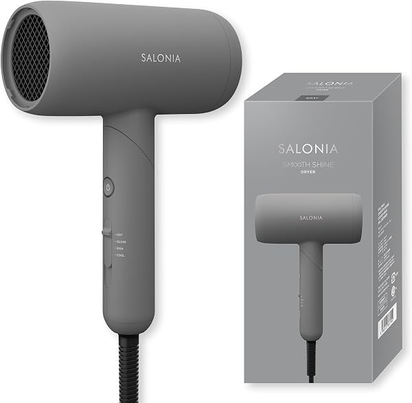SALONIA サロニア スムースシャイン ドライヤー 大風量 速乾 軽量 ヘアドライヤー グレー【Amazon.co.jp限定】 - 1