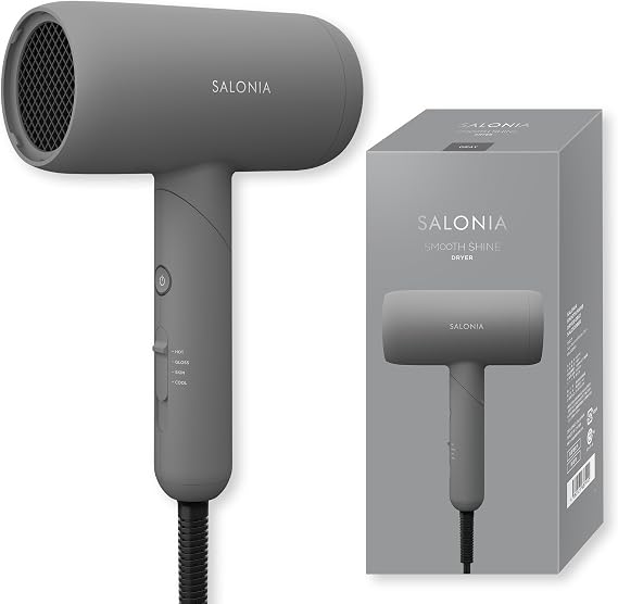 SALONIA サロニア スムースシャイン ドライヤー 大風量 速乾 軽量 ヘアドライヤー グレー【Amazon.co.jp限定】