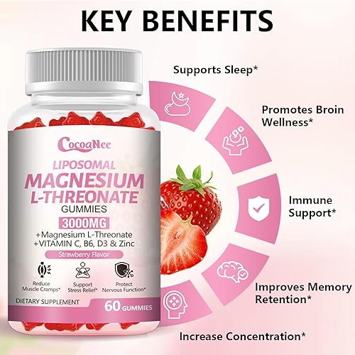 Miniatura 4 de Gomitas de magnesio L-treonato de 2 paquetes