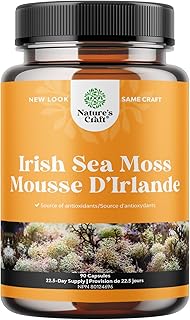 Potent Irish Sea Moss Capsules - Enhanced Vegan Organic Irish Sea Moss Supplement with Burdock Root Bladderwrack and BioPerine Complex - Traditional Thyroid Support Herbal Supplement (90 count (pack of 1))