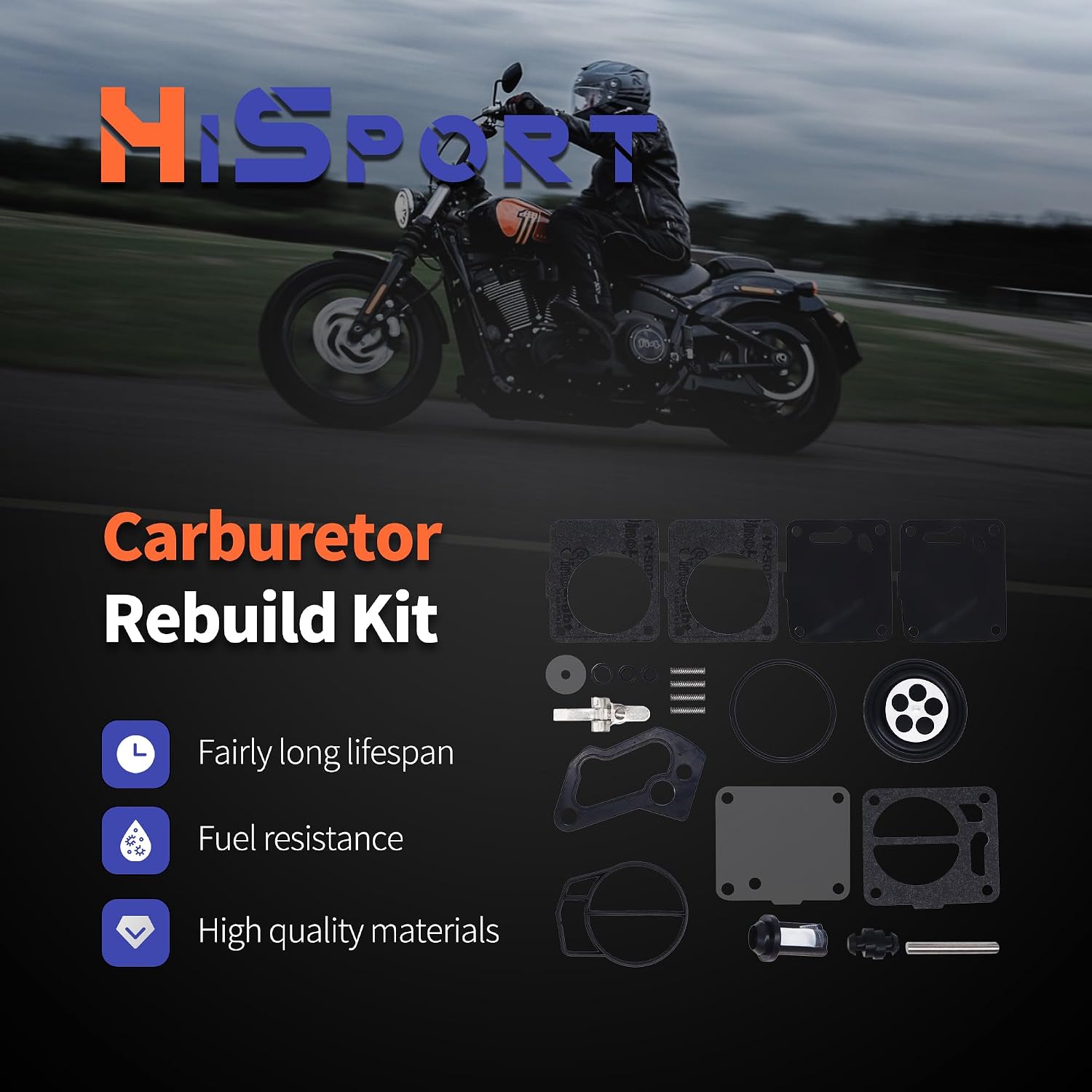 HiSport Carb Carburetor Repair Kits Compatible with Yamaha VXR Wave Blaster Wave Raider XL700 XL760, Replacement for all 38/40/44/46mm Super BNI Carbs, Pack of 2