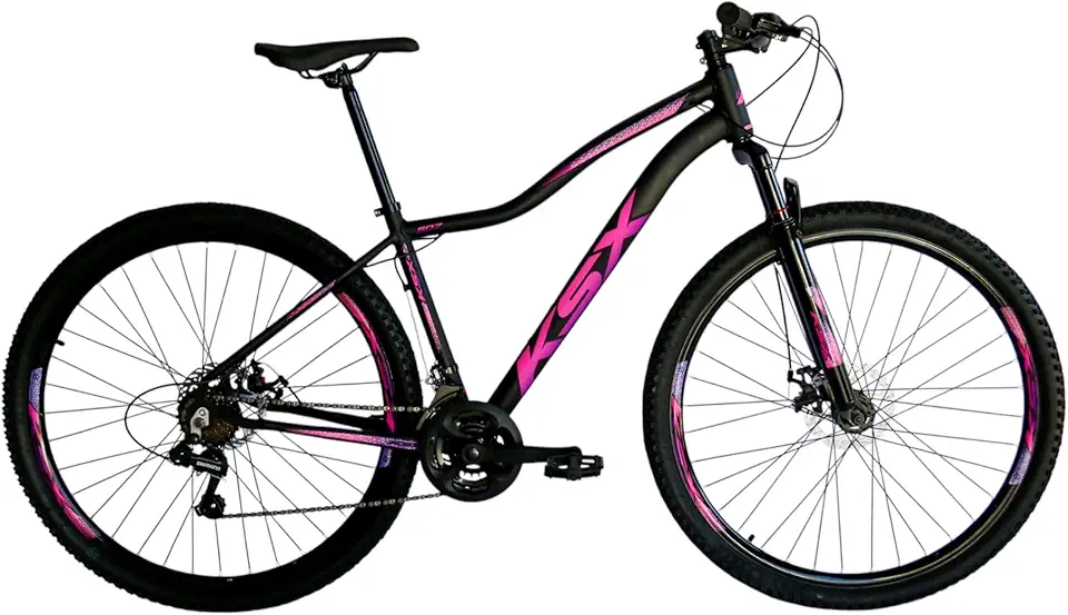 Bicicleta Bike Aro 29 MTB Câmbios Especiais Alumínio KSX SD7 21 Velocidades Marchas Index Cabeamento Interno Feminina