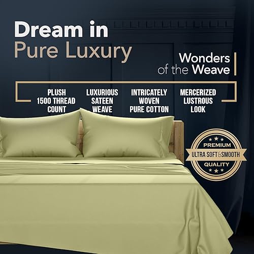 Miniatura 3 de TEXAS LINEN CO. Juego de sábanas de 100% algodón egipcio tamaño King - Sábanas de algodón egipcio de lujo de 1500 hilos tamaño King, bolsillo