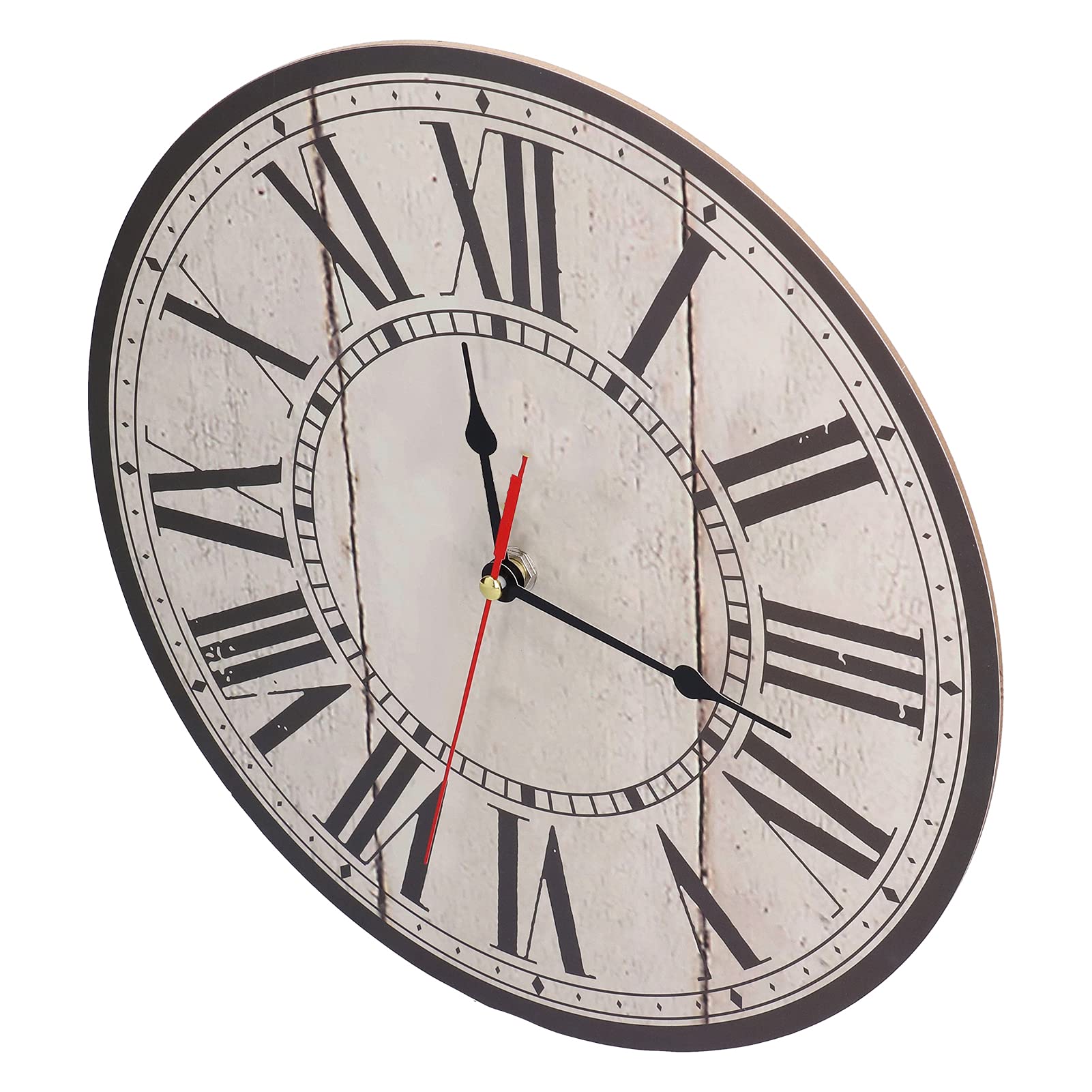 Horloge murale rétro ronde en bois pour rompre la monotonie des murs blancs de bureau