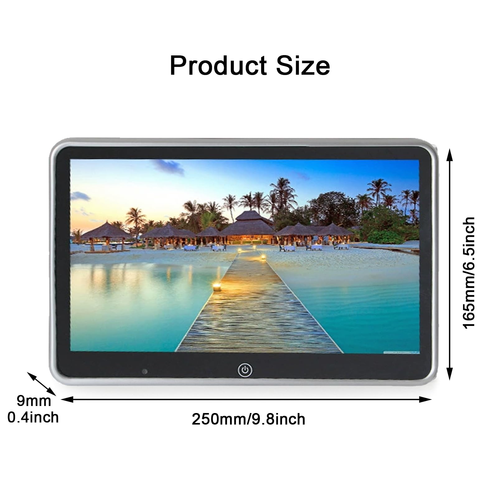 Schermo da 10,1 Pollici per Poggiatesta Auto, Lettore Dvd per Poggiatesta, Touch Screen HD (risoluzione: 1024 × 600), USB/TF, Facile da Installare, 9 Lingue,1PCS
