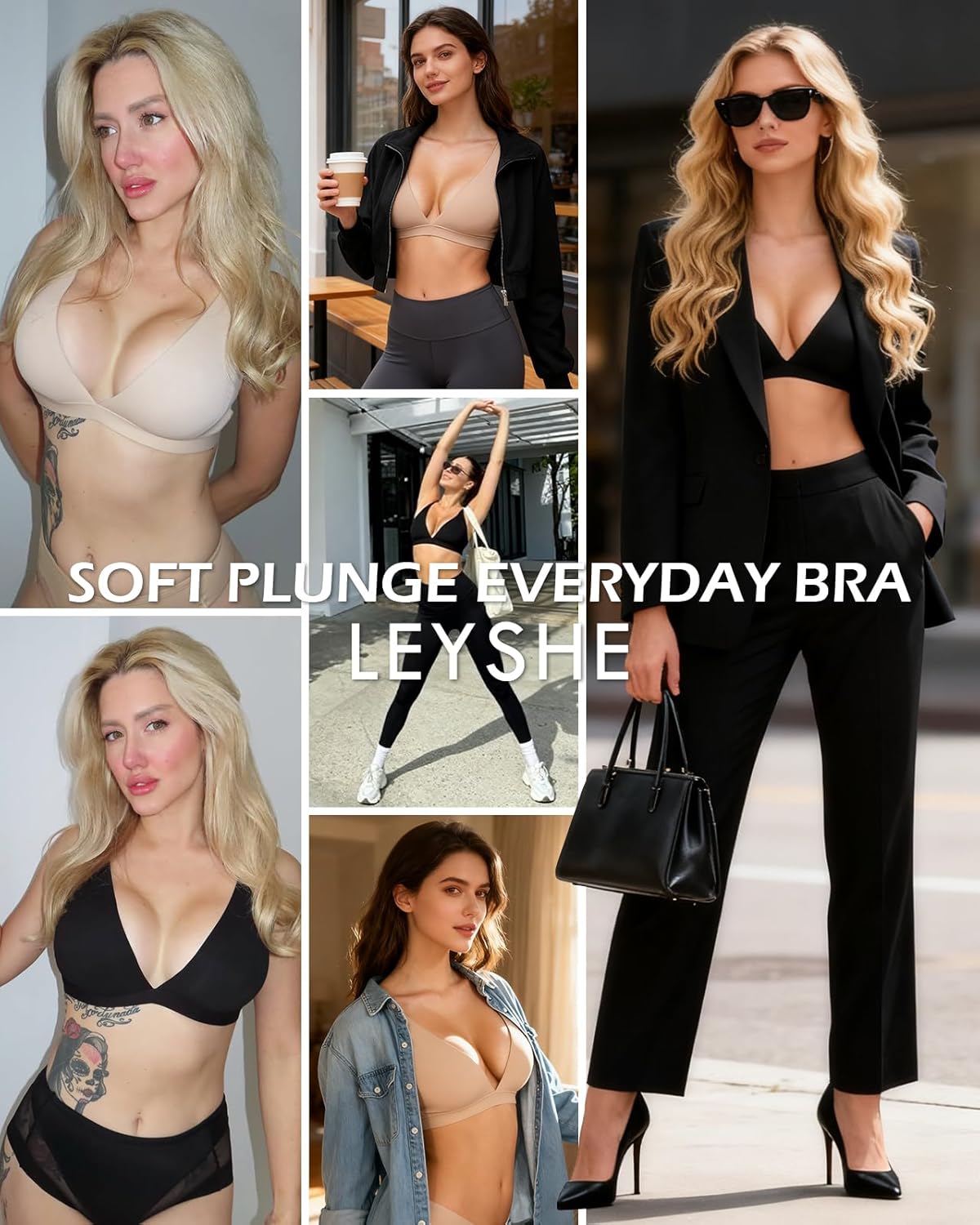 Triangle Bralette Unlined Plunge Ultra-Soft Bra Sexy Deep V Unpadded Wireless Seamless Sleep Tshirt Bra Under Mesh Top - Image 6