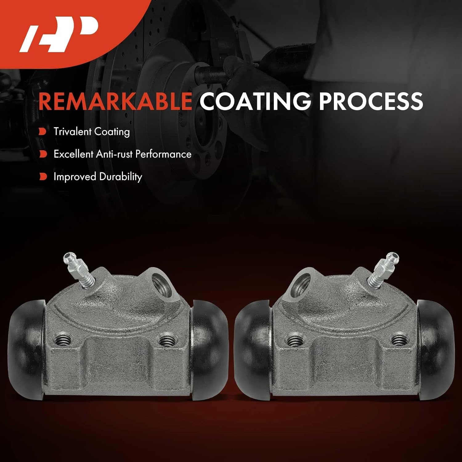 A-Premium Front Drum Brake Wheel Cylinder Compatible with Select Dodge, Chrysler and Plymouth Models - Charger, Town & Country, 300, Dart, 880, A100, B300 Van, Coronet, Barracuda, Fury, 2-PC Set