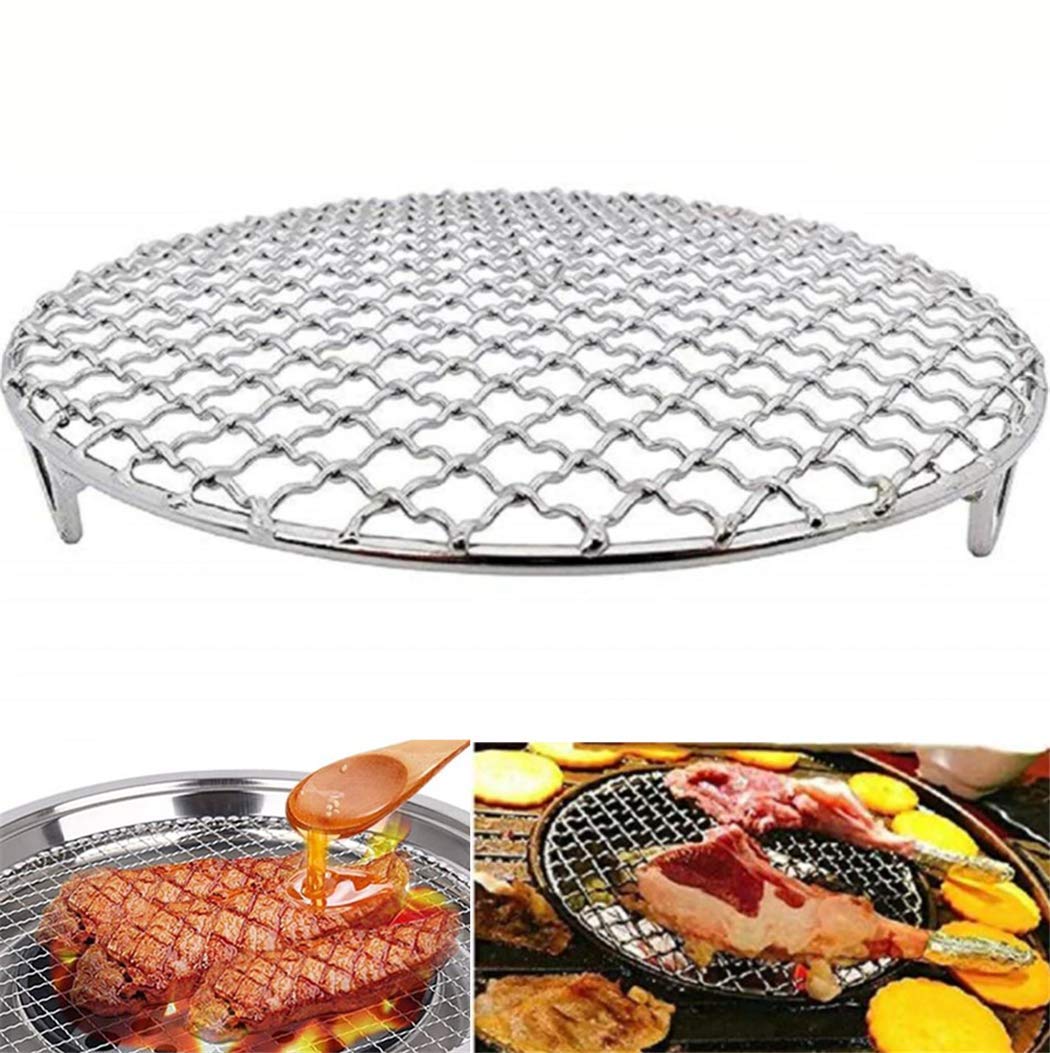 SeaISee Round Cooking Rack 6 inch,R304 Stainless Steel Barbecue Grill with Feet for Outdoor Camping and Camping Barbecue Grill