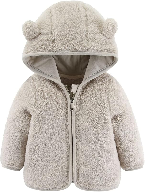 uhnmki Baby Girls Boys Winter Coats Toddler Warm Fleece Hooded Jackets Newborn Baby Girl Clothes Cute Baby Boy Girl