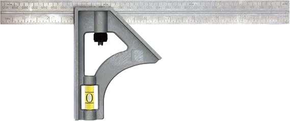 Johnson Level & Tool 415EM Structo-Cast Inch/Metric Combination Square, 12, Silver, 1 Square