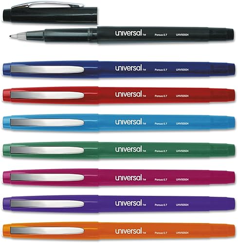 Miniatura 2 de UNIVERSAL UNV50504 - Bolígrafos medianos de punta porosa de 0.028 in, surtido (8 unidades)