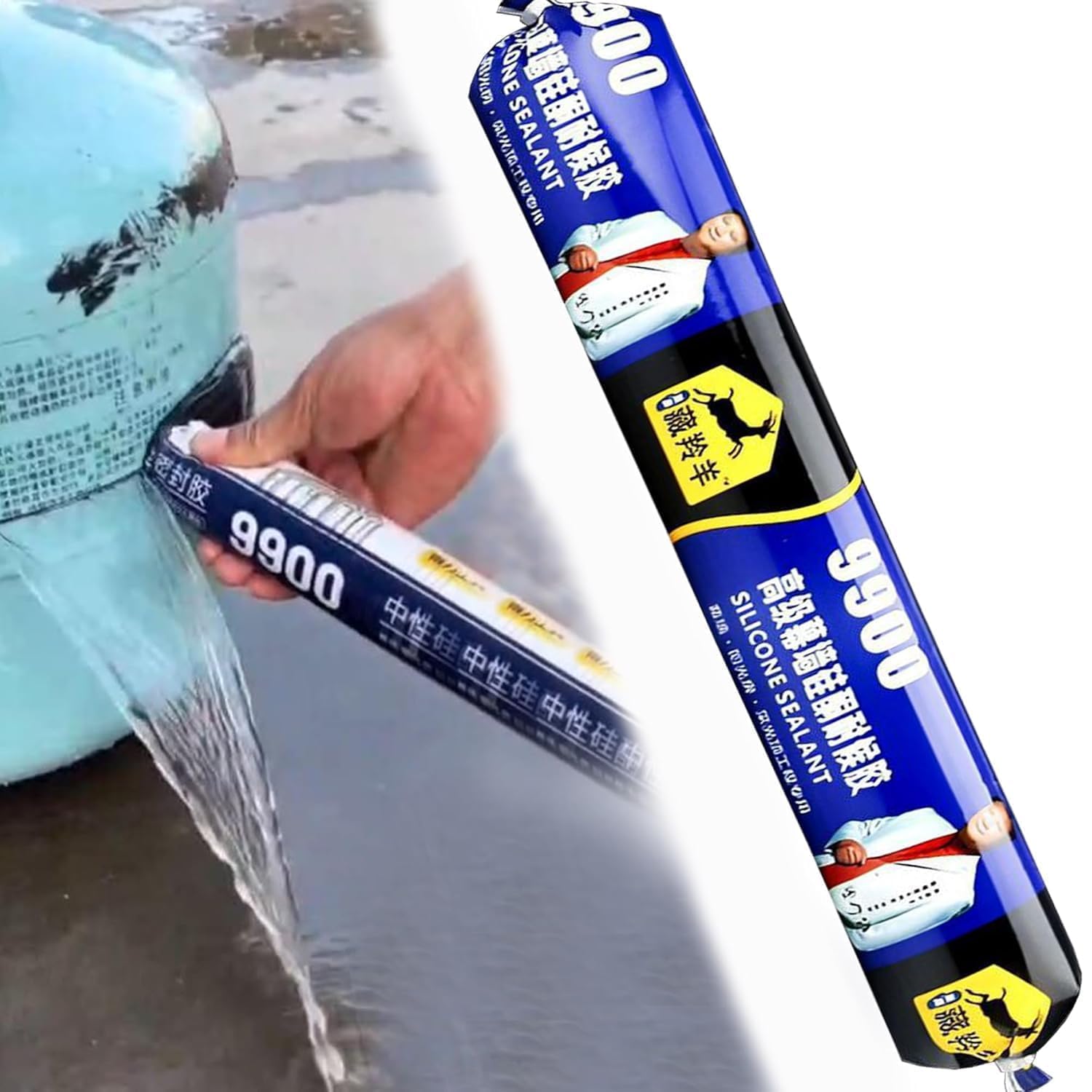 Waterproof Silicone Sealant Adhesive for Roof & Leakage Repair, Weather Resistant Flexible Gap Filler for Concrete, Metal, Aluminum, Tiles, Cement & Water Tank Cracks, Black 750 gm-image-41