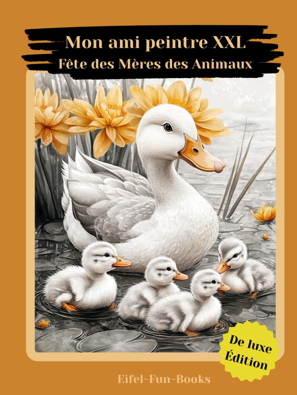 Livre de coloriage pour adultes grand format pour la détente et la gestion du stress