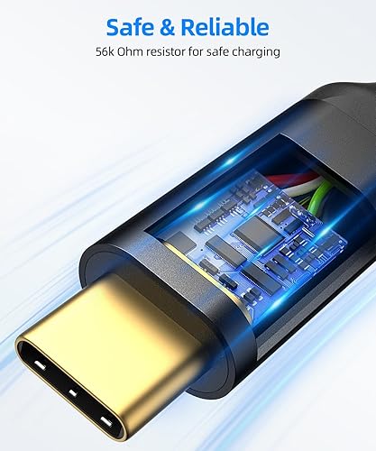 Miniatura 5 de SUNGUY Cable USB C Android Auto, cable USB C de 5 pies trenzado de carga rápida 3A y transferencia de datos de 10 Gbps, cable USB C CarPlay,