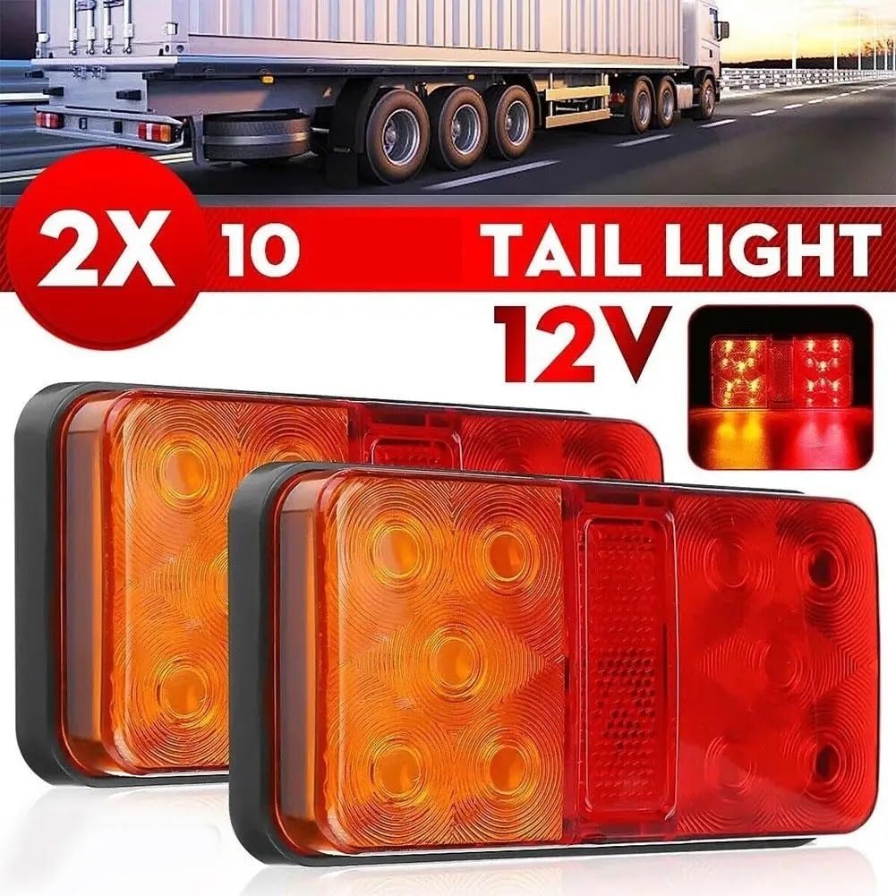 Genérico Luces traseras 2 uds 12V/24V/1280V LED para lámpara trasera de camión luz para giro para indicador señal parada freno para coche para remolque Ca Y4P9(24V)