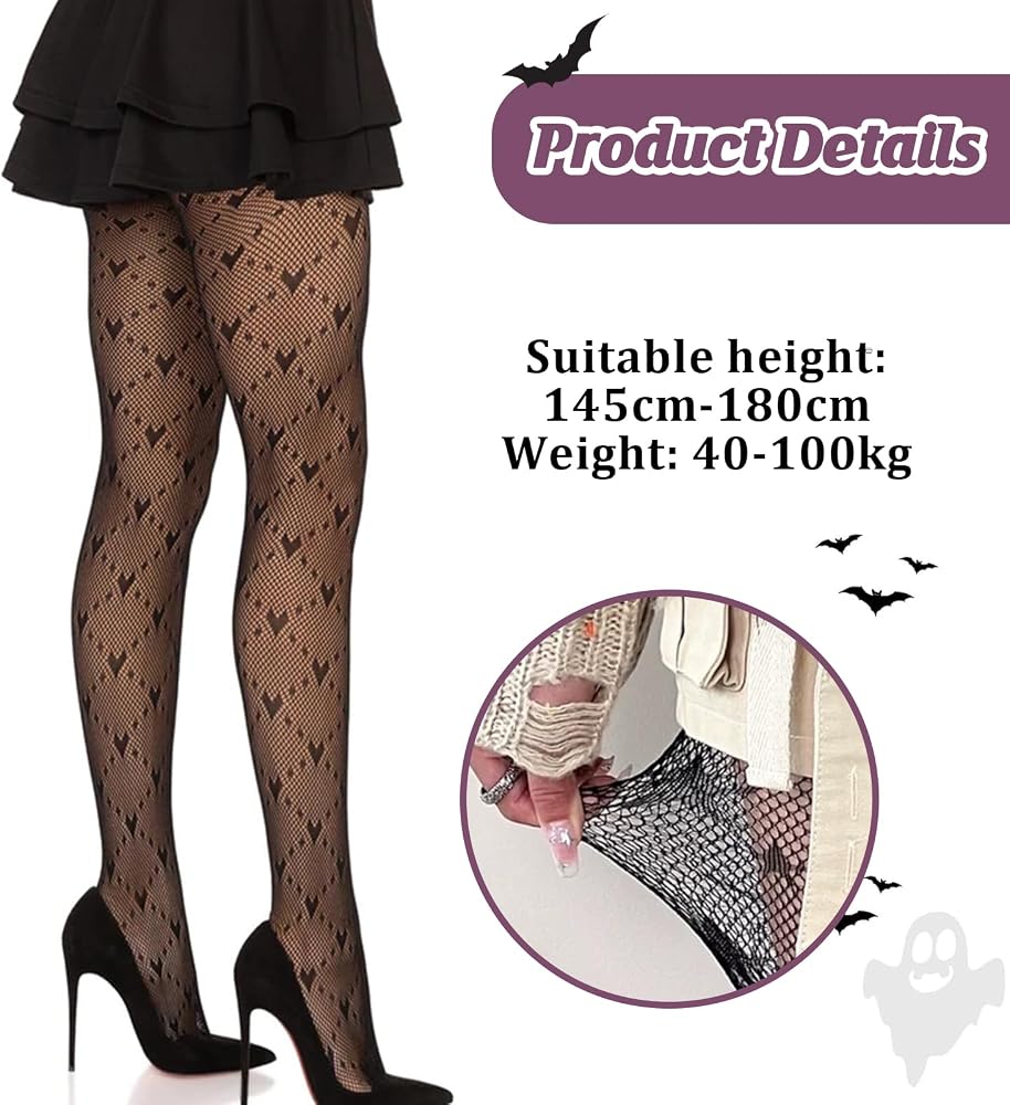 Strumpfhose Halloween Dame Netzstrumpfhose, Nahtlos Produktbild-Vorschau 2