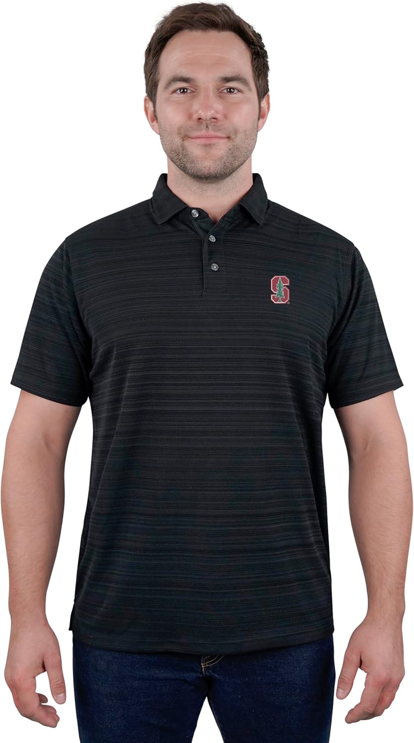 Vantage Apparel Men’s NCAA Strata Textured Polo – Moisture-Wicking Golf Shirt