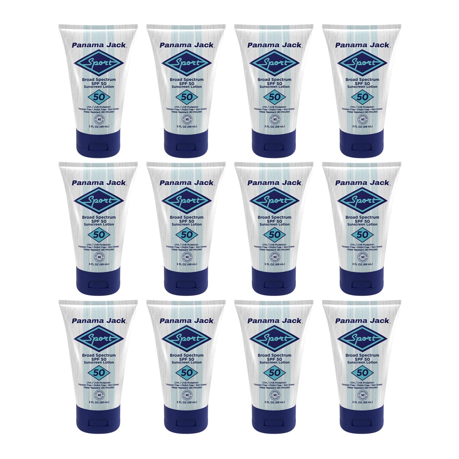 Panama Jack Sport Sunscreen Lotion - SPF 50 Broad Spectrum UVA UVB Protection Non-Greasy PABA Paraben Gluten Cruelty